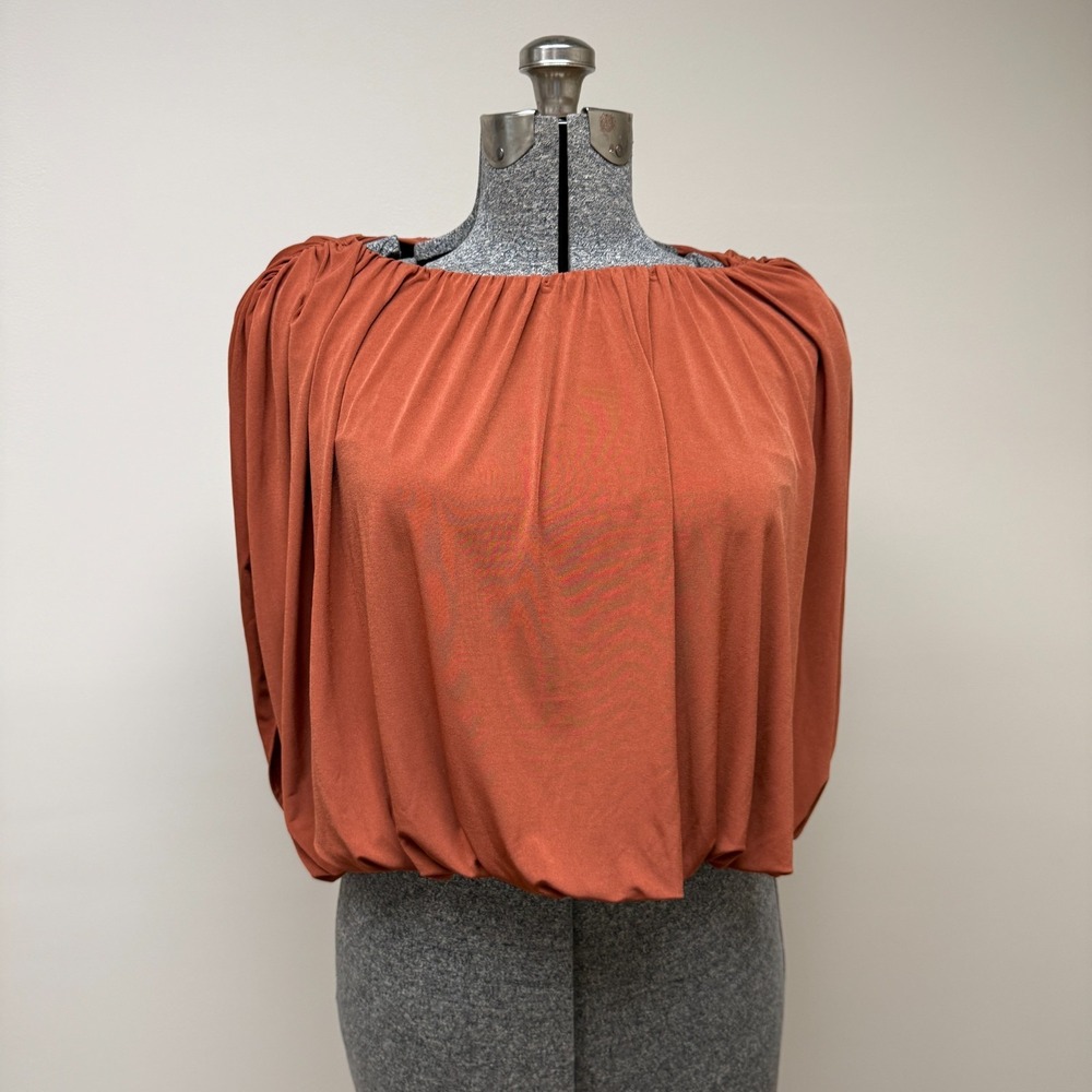 Anthropologie Dolan Left Coast Blouse Top Womens Medium Rust Orange Off Shoulder